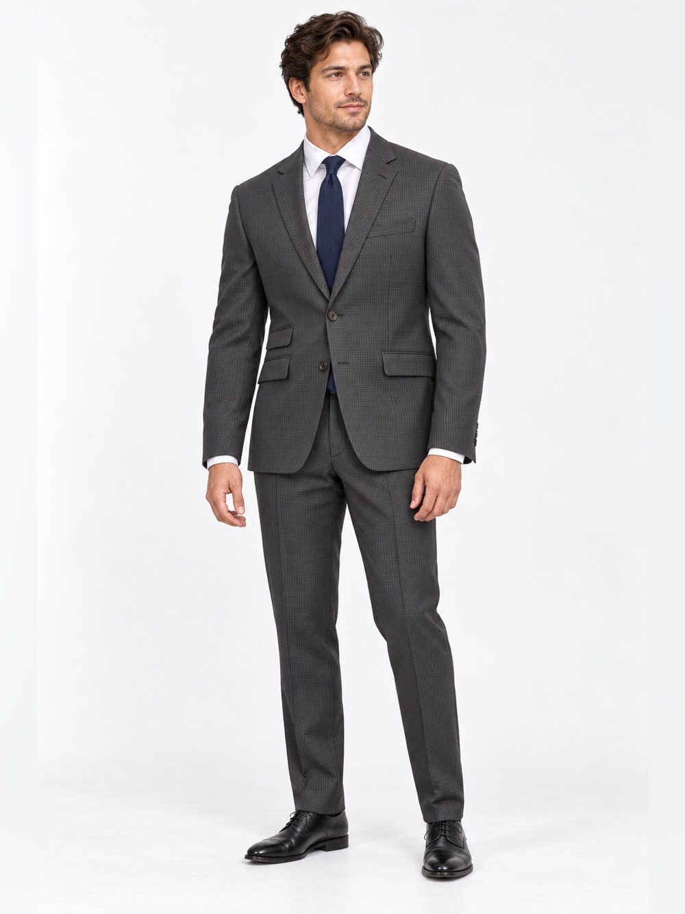 Ted Baker London Grey Check 100% Wool Two-Piece Suit 44R
